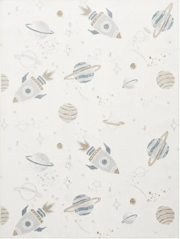 Astra Machine Washable ASW18 Ivory/Multicolor 5'3" x 7' Rug