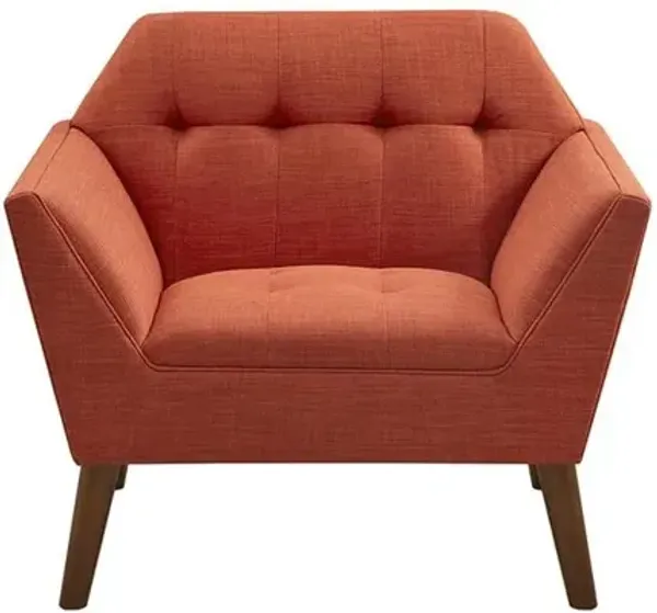 Starlight Canyon Home Orange Accent Chair with Solid Wood and Plywood Frame for Living Room