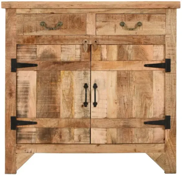 Rustic Brown 2 Drawer Mango Wood Cabinet Console