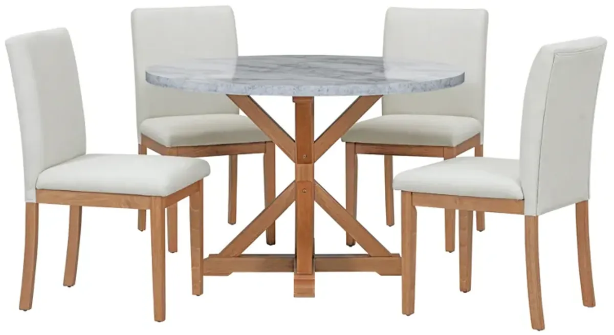 Merax 5-Piece Farmhouse Style Dining Table Set