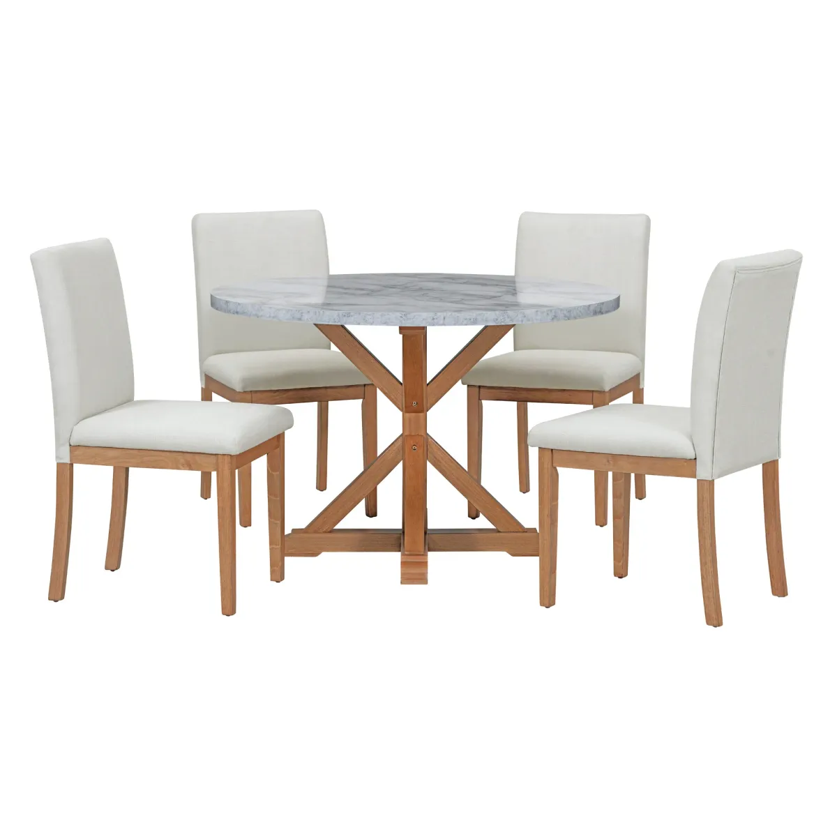 Merax 5-Piece Farmhouse Style Dining Table Set