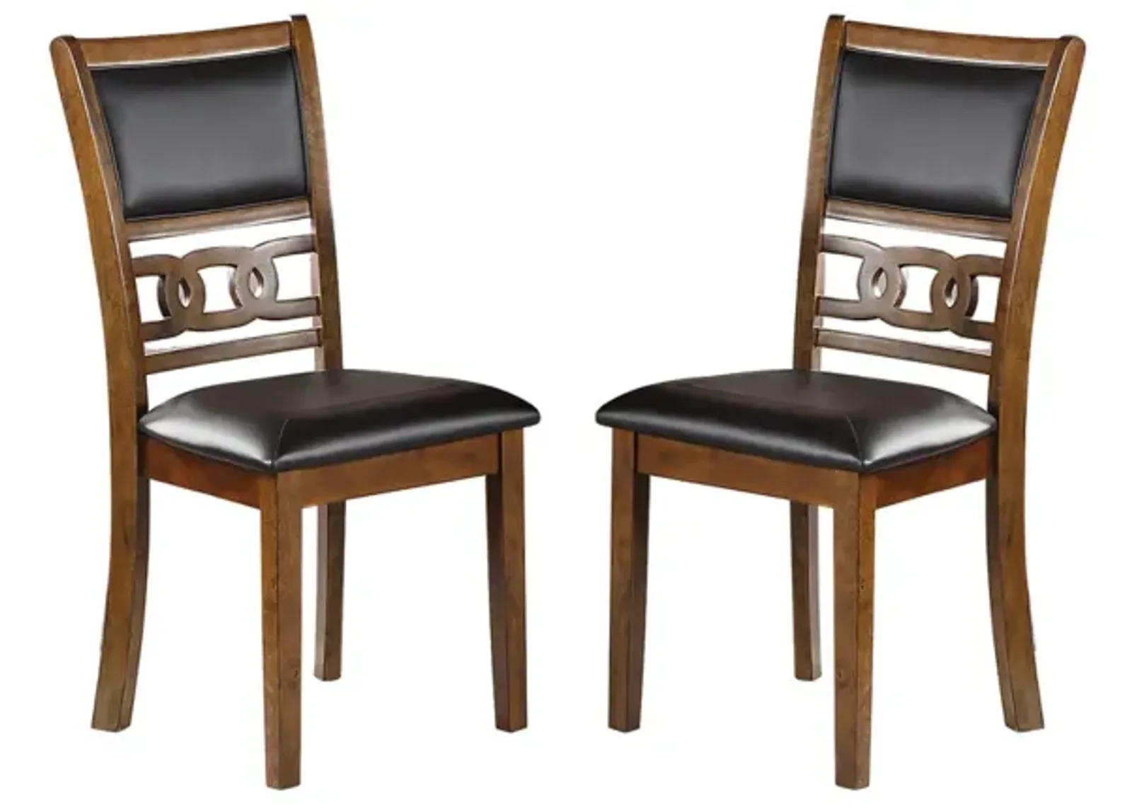 Set Of 2 Upholstered Dining Chair In Walnut Finish