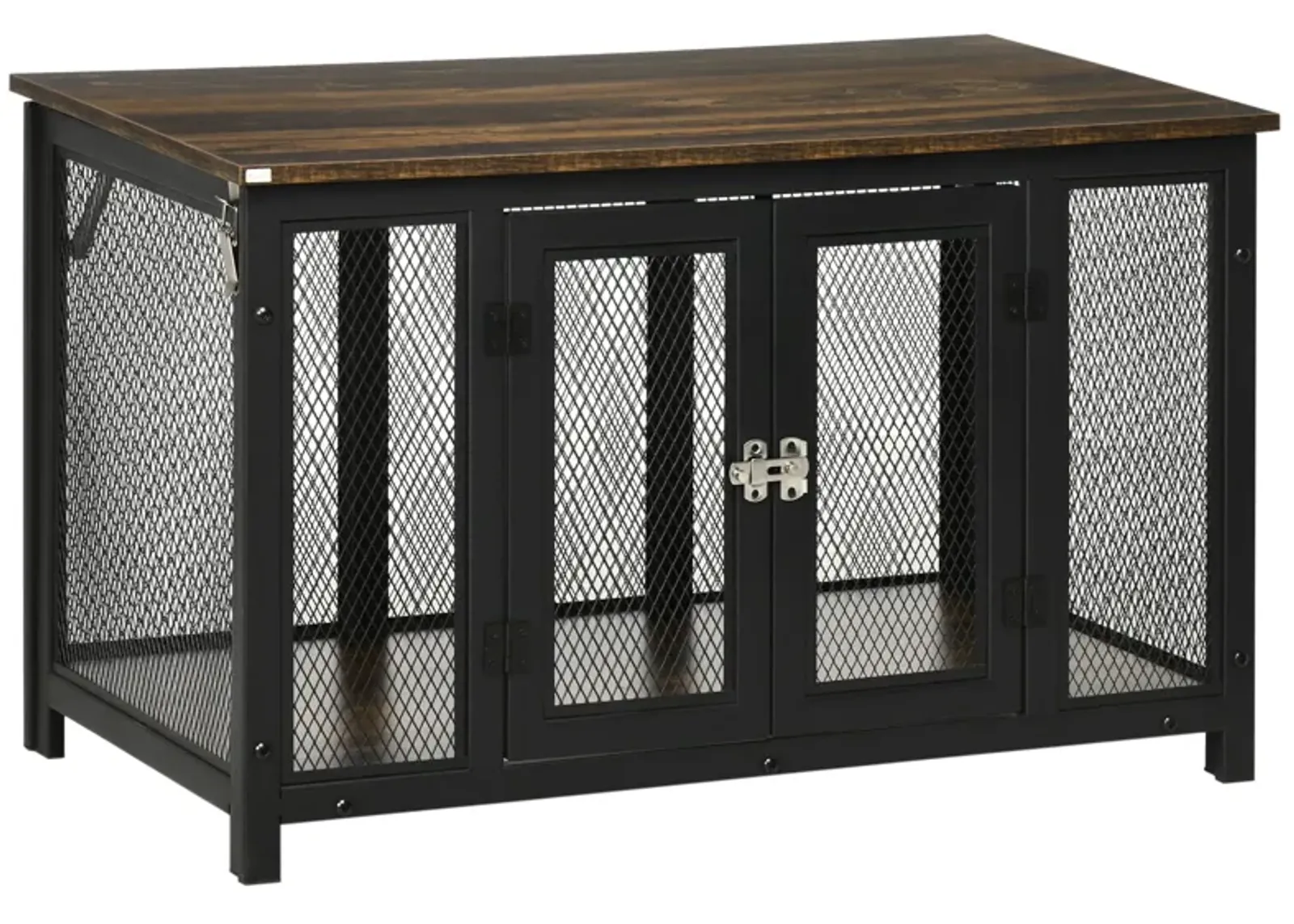 Brown/Black Pet Crate: Large Dog Furniture with Spacious Interior