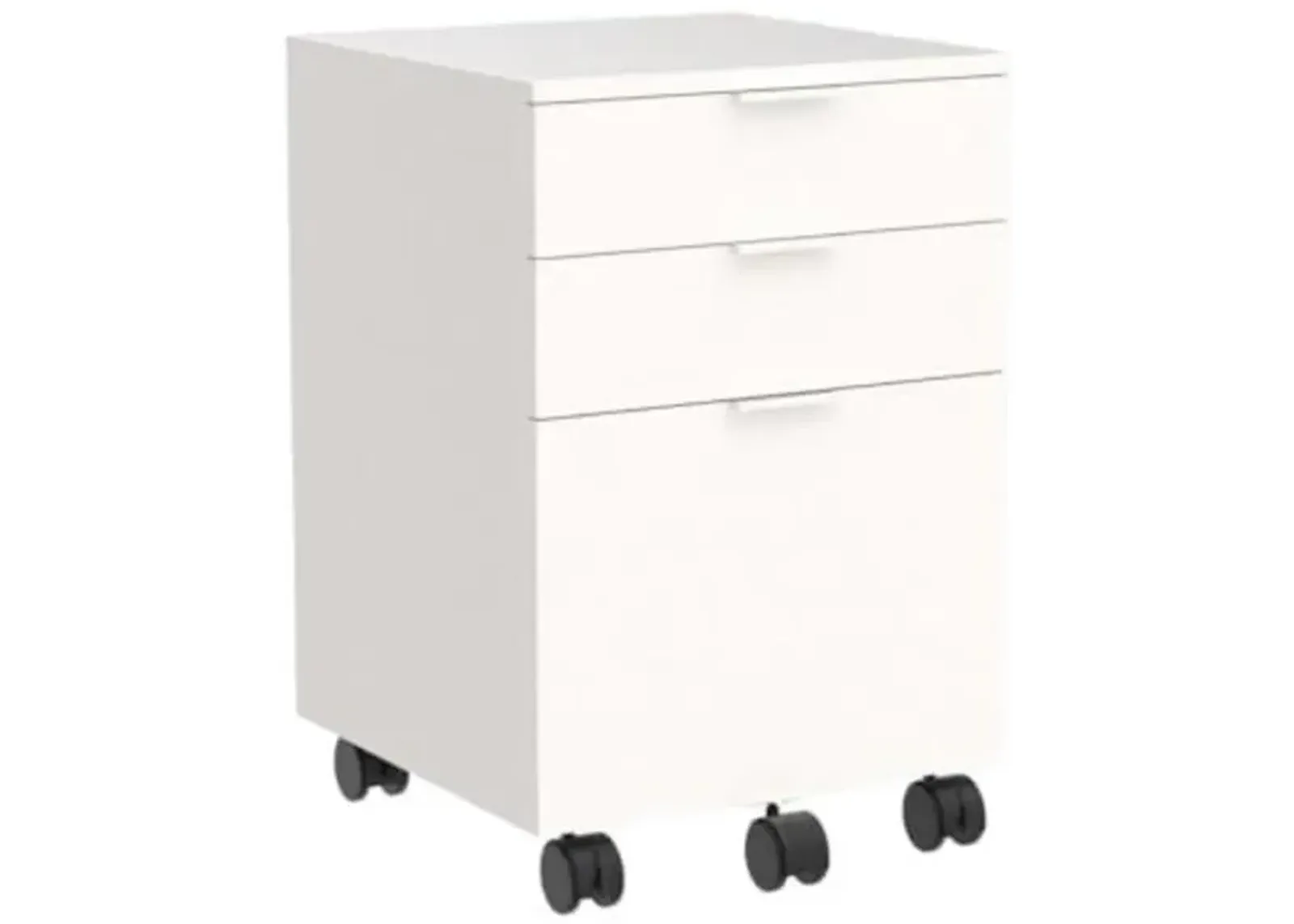 JJS 3 Drawer Rolling Wood File Cabinet