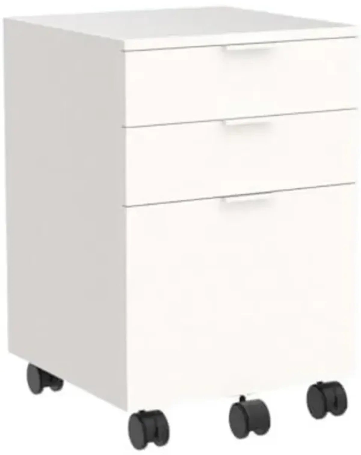 JJS 3 Drawer Rolling Wood File Cabinet