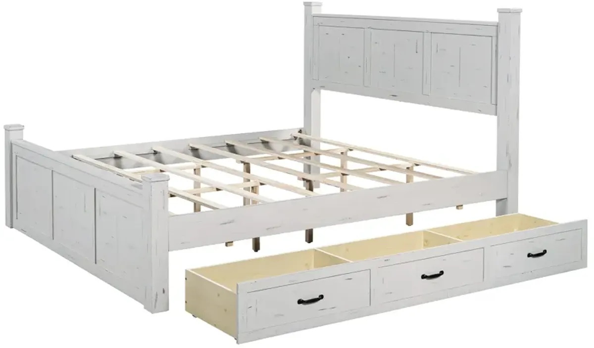 Merax Farmhouse Style Wood Panel Platform Bed