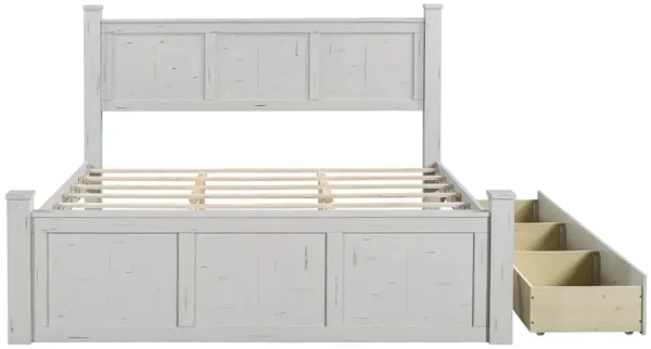 Merax Farmhouse Style Wood Panel Platform Bed