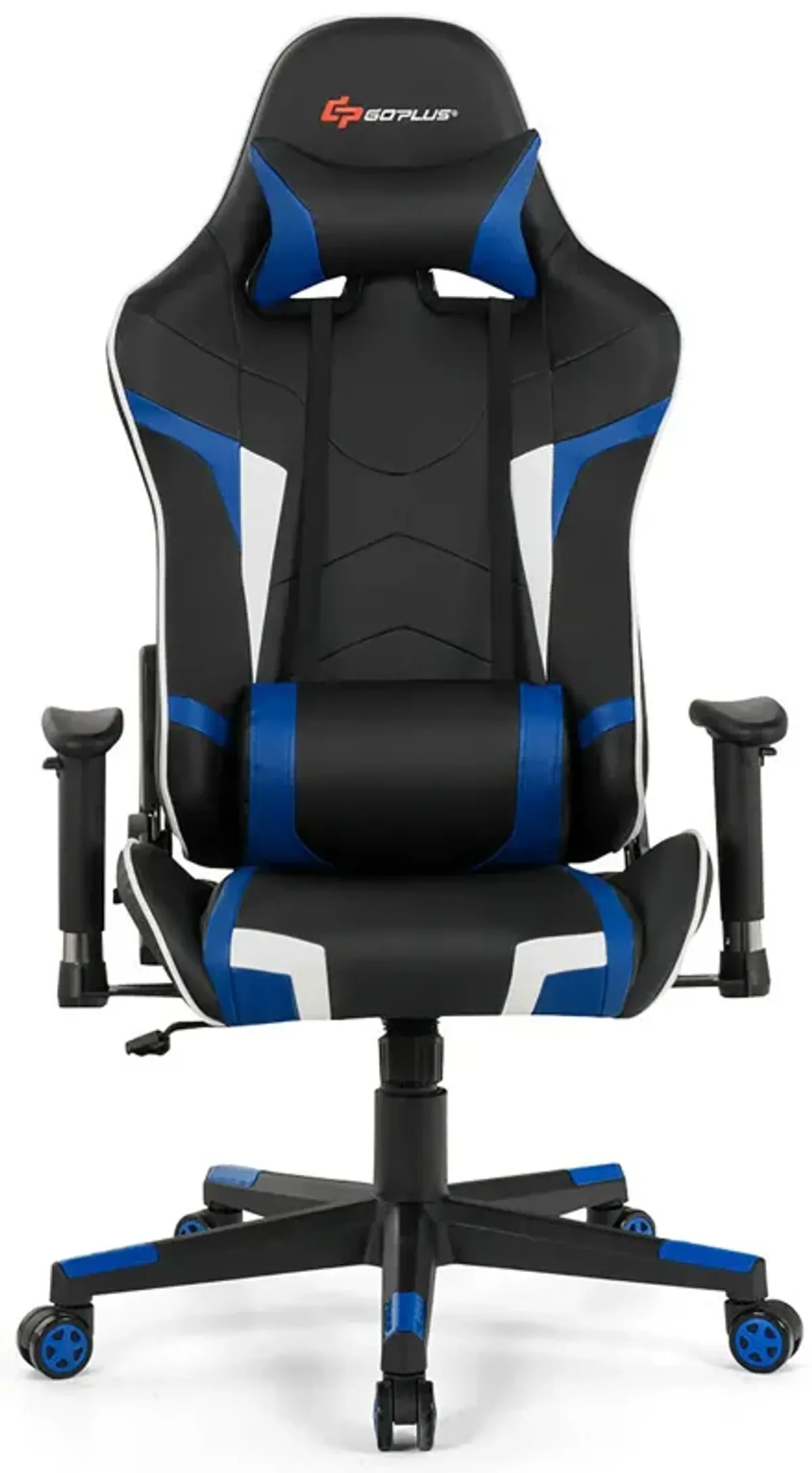 Goplus Massage Gaming Chair Reclining Swivel Racing Office Chair w/Lumbar Support Blue