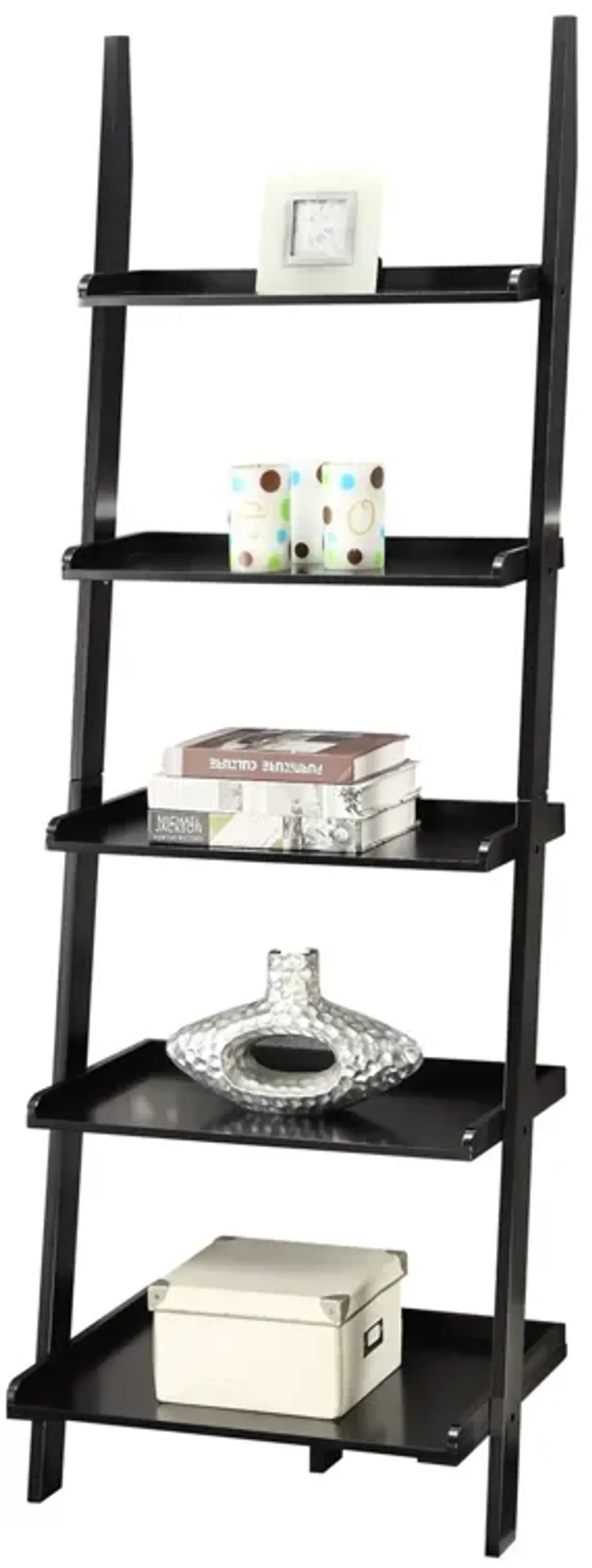 Convenience Concepts American Heritage 5 shelves Bookshelf Ladder, Black