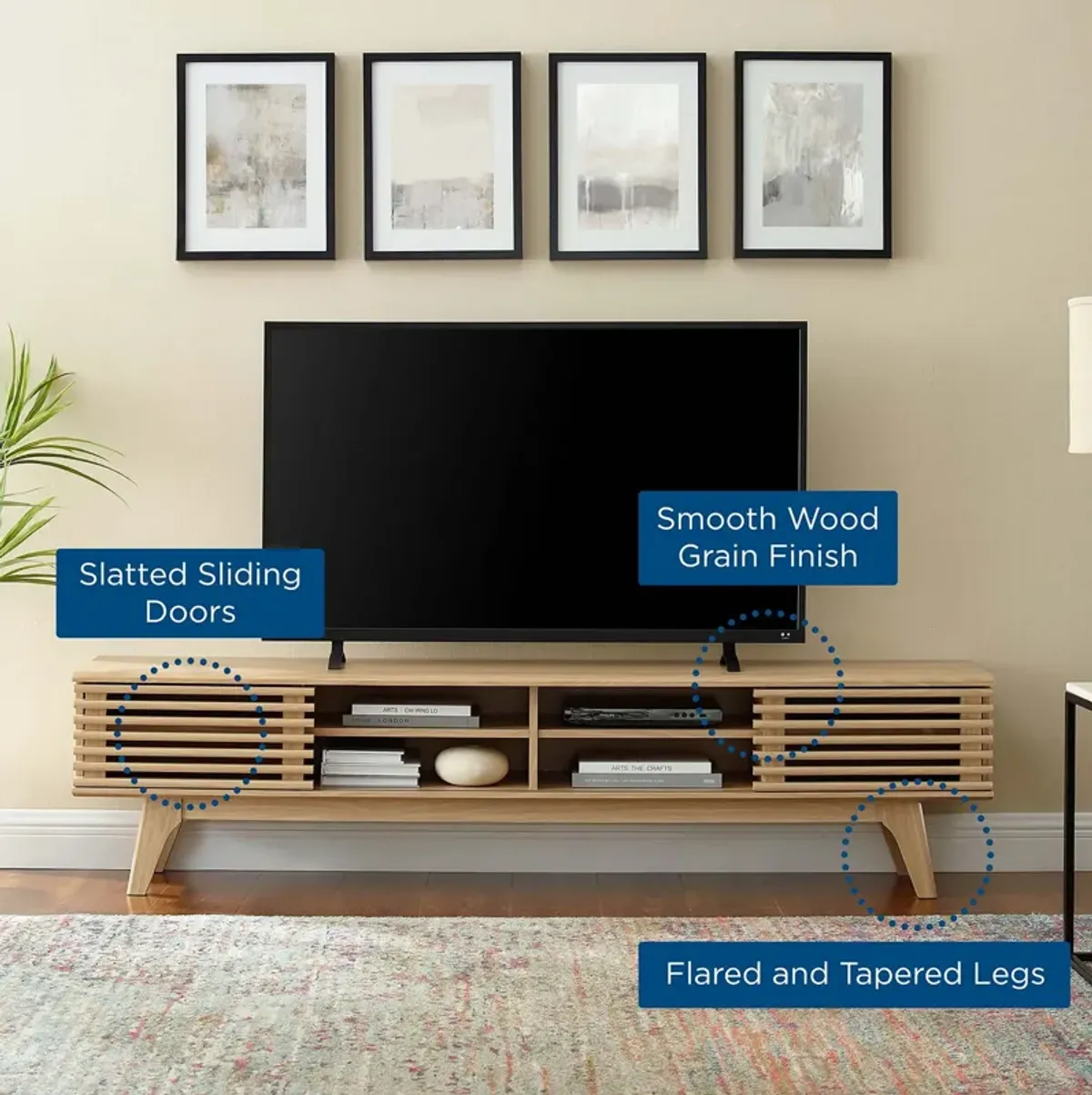 Render 70" Entertainment Center TV Stand-Benzara