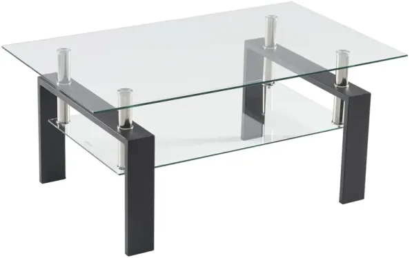 Arc-Shaped Two-Tier Coffee Table Modern & Stylish Living Room Centerpiece with Open Storage