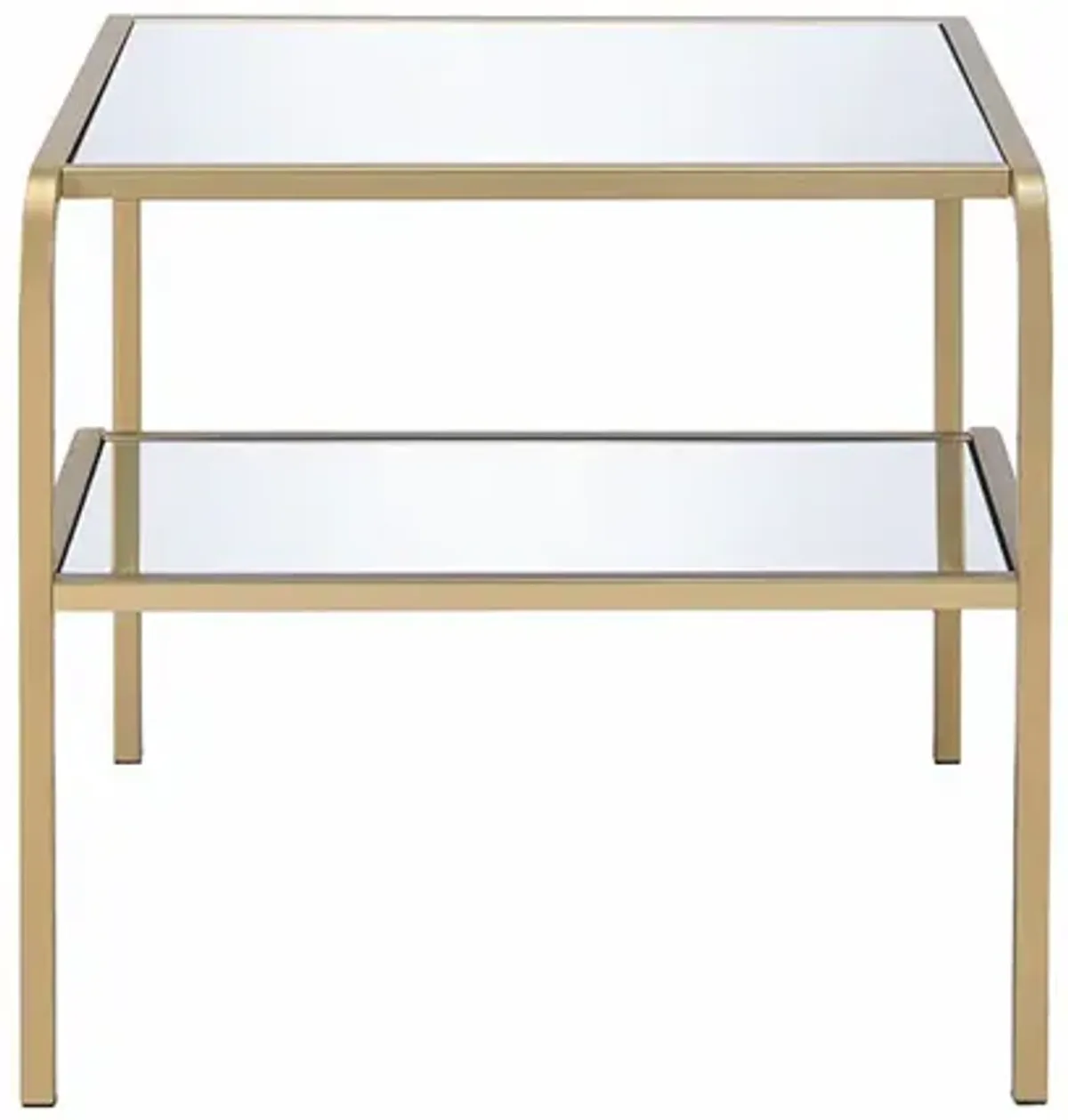 Hivvago 28" X 24" X 23" Gold And Clear Glass End Table