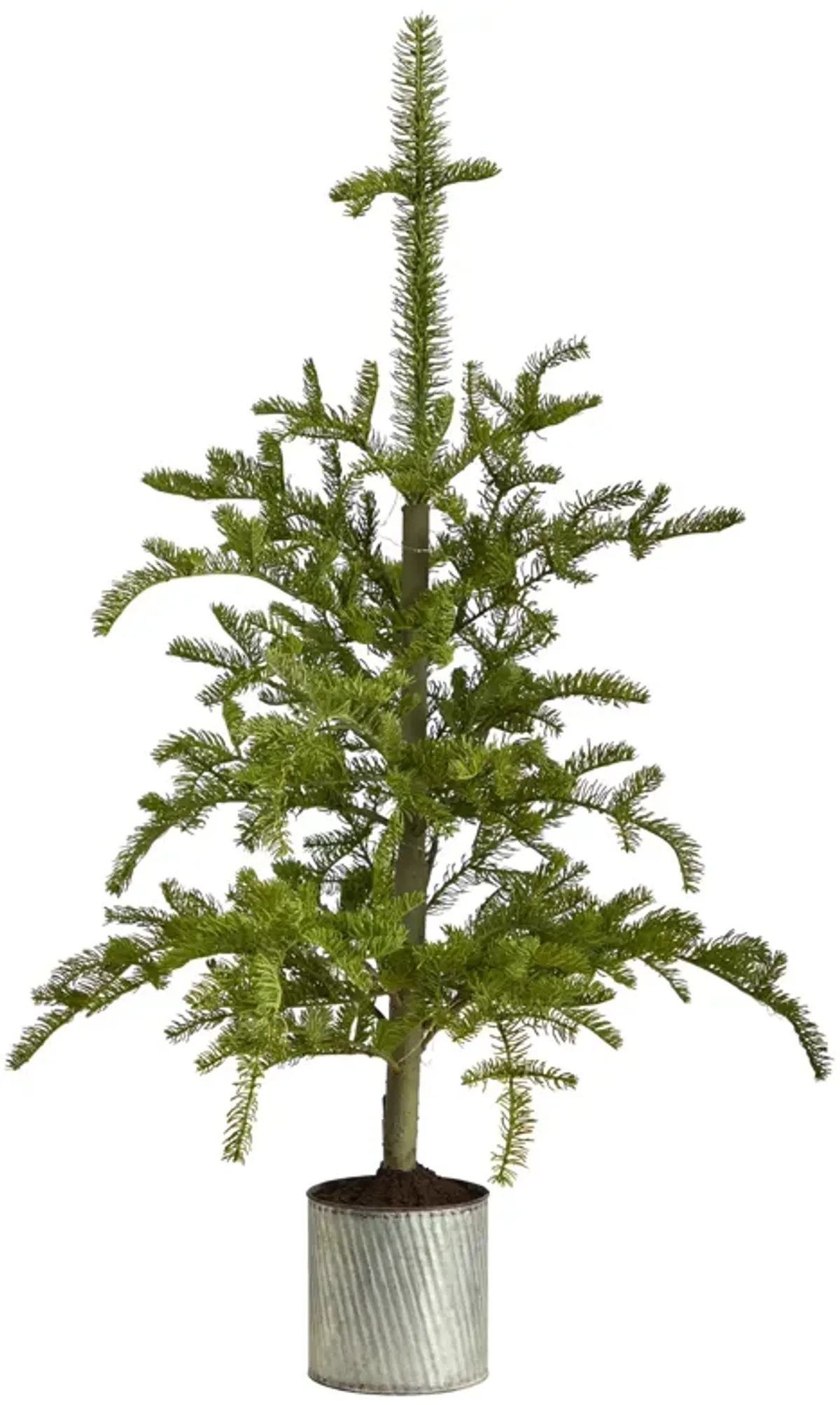 HomPlanti 4.5 Feet Pre-Lit Christmas Pine Artificial Tree in Decorative Planter