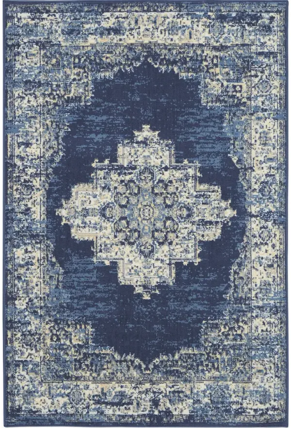 Grafix GRF14 Navy/Blue 5'3" x 7'3" Rug