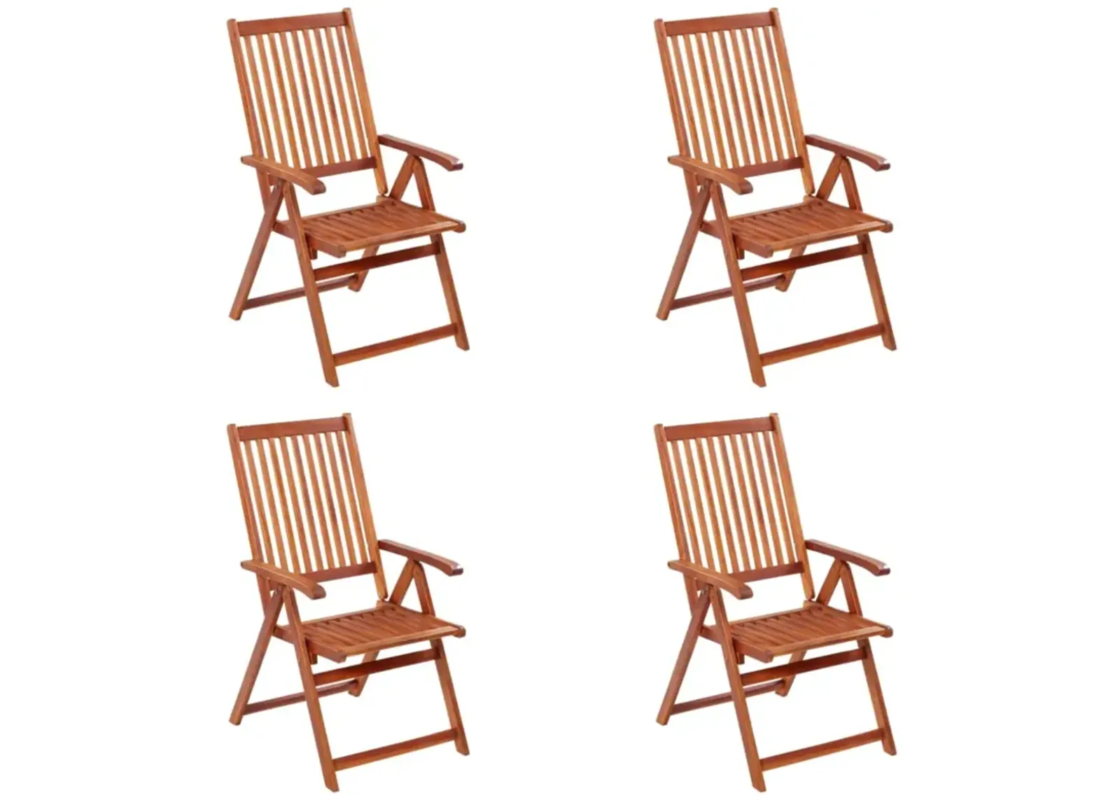 vidaXL Folding Patio Chairs 4 pcs Solid Acacia Wood