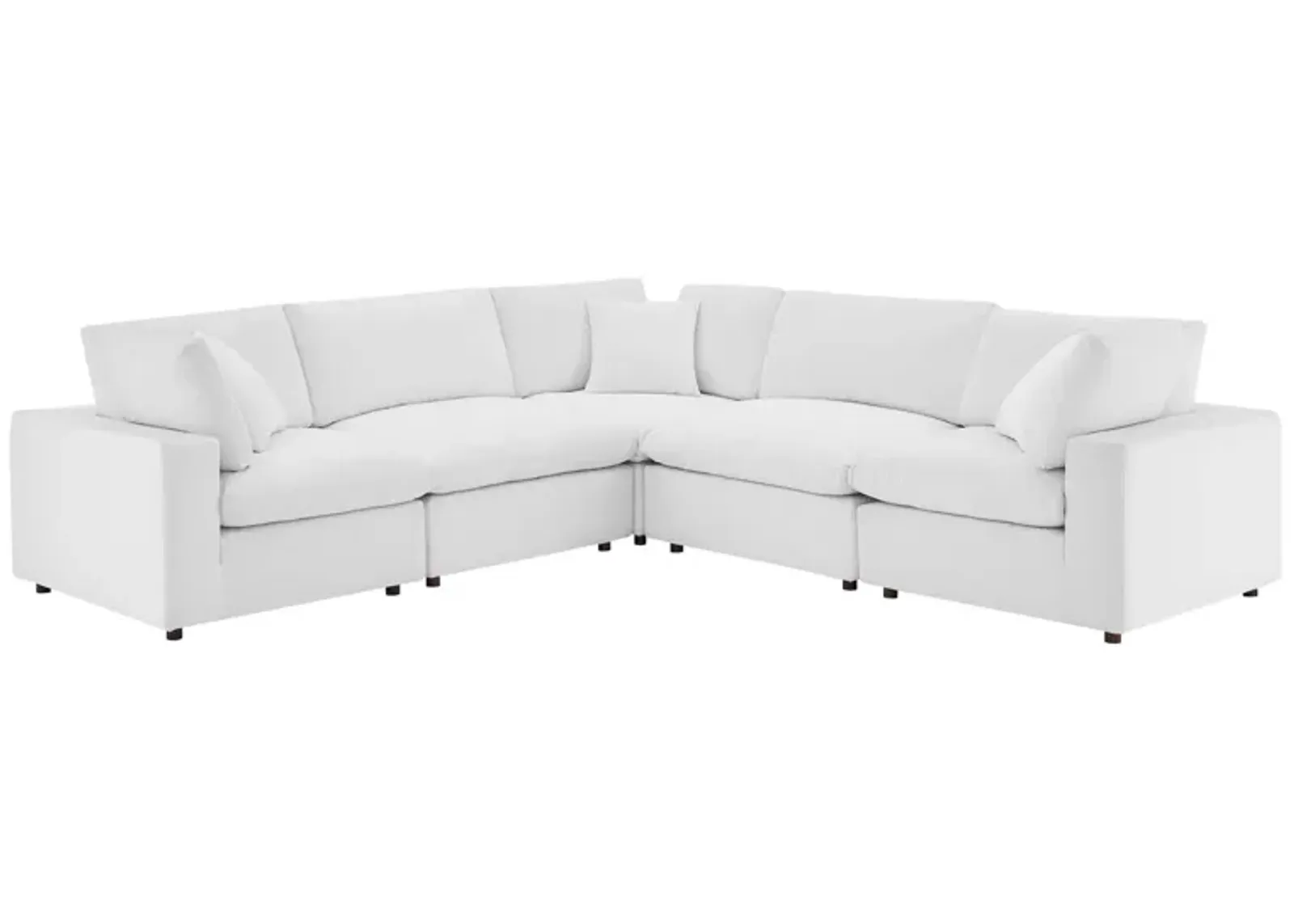 Commix Down Filled Overstuffed Performance Velvet 5-Piece Sectional Sofa