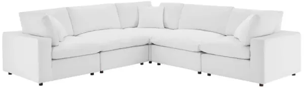 Commix Down Filled Overstuffed Performance Velvet 5-Piece Sectional Sofa