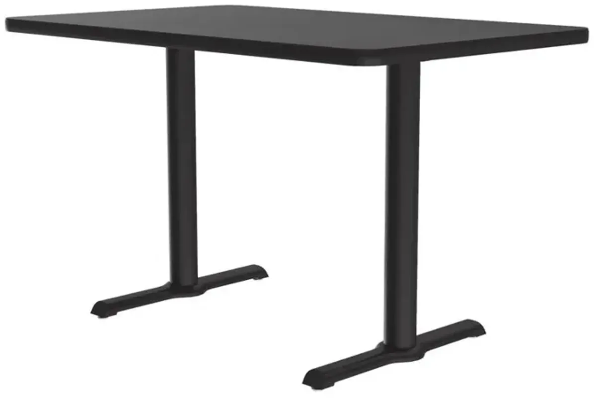 Correll Table Height Deluxe High-Pressure Café and Breakroom Table 30x60, RECTANGULAR, BLACK GRANITE, BLACK