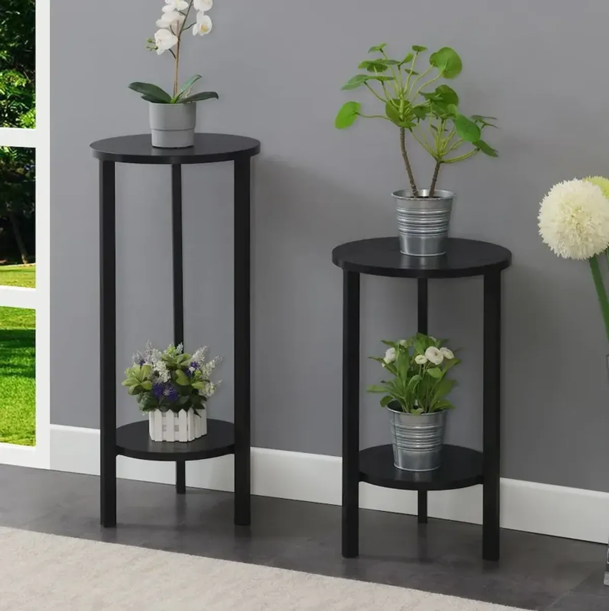 Convenience Concepts Graystone 31 inch 2 Tier Plant Stand