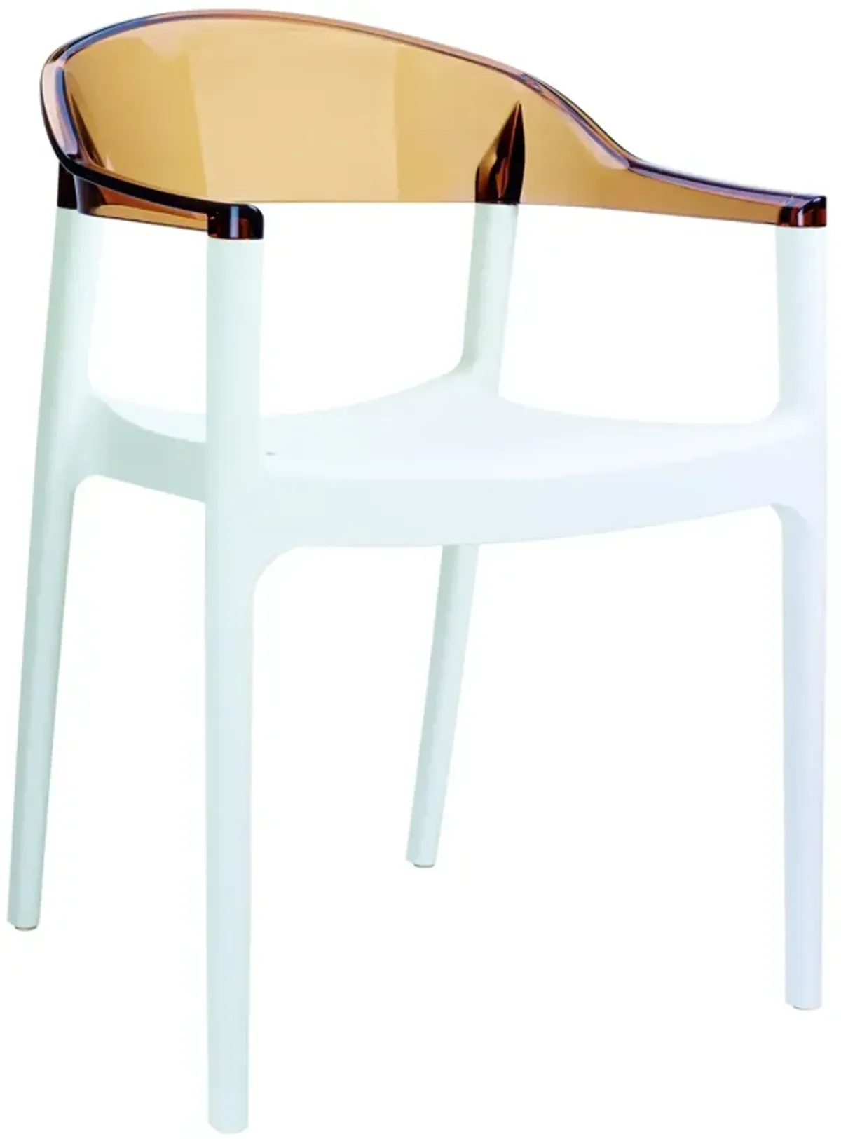 32" Black Transparent Stackable Outdoor Patio Dining Arm Chair