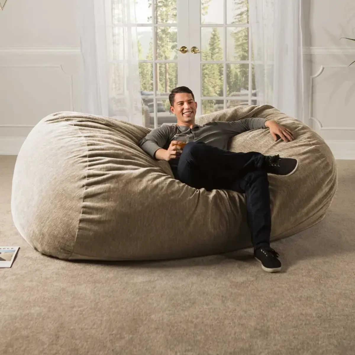 Jaxx 7 Foot Giant Bean Bag Sofa - Premium Chenille