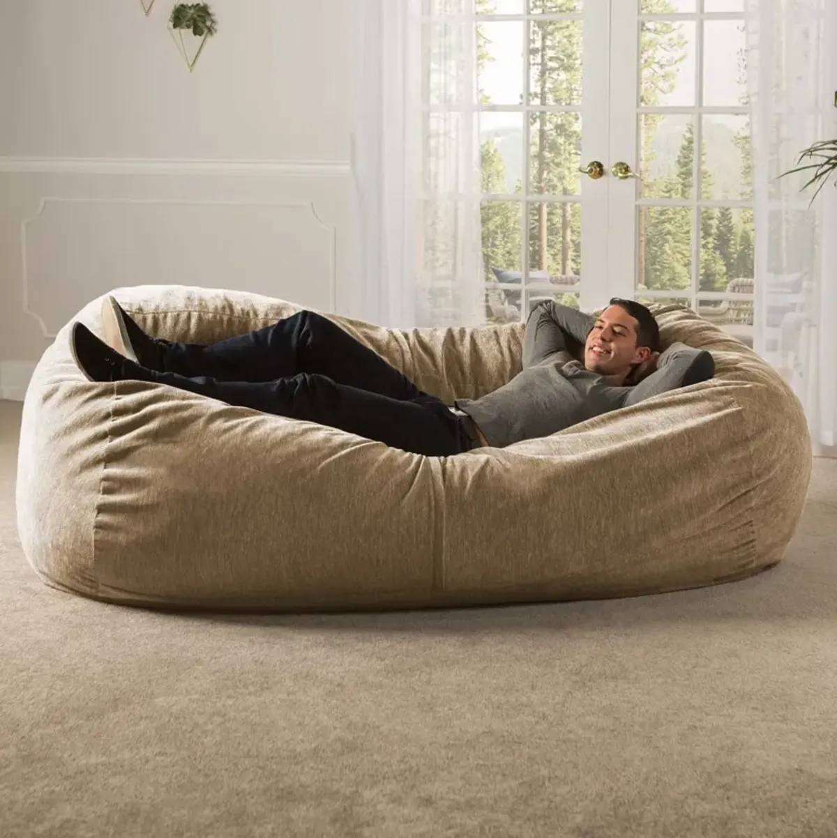 Jaxx 7 Foot Giant Bean Bag Sofa - Premium Chenille