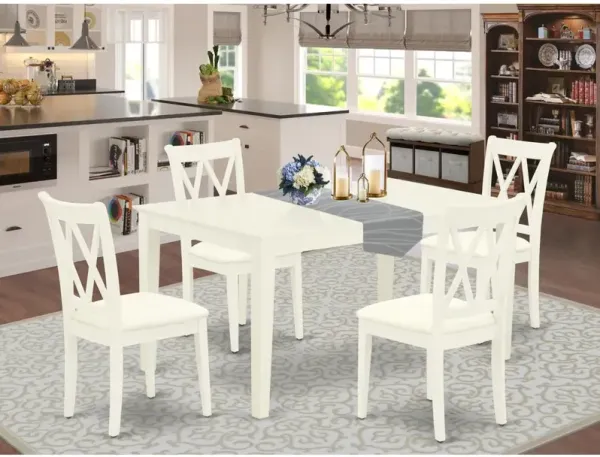 East West Furniture Dining Room Set Linen White