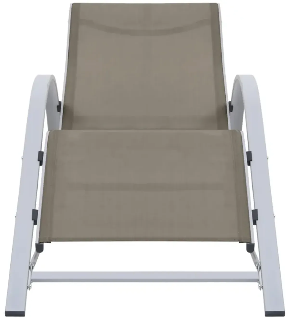 vidaXL Patio Sunlounger with Powder-Coated Aluminum Frame and Weather-Resistant Textilene, Comfortable and Durable, Taupe