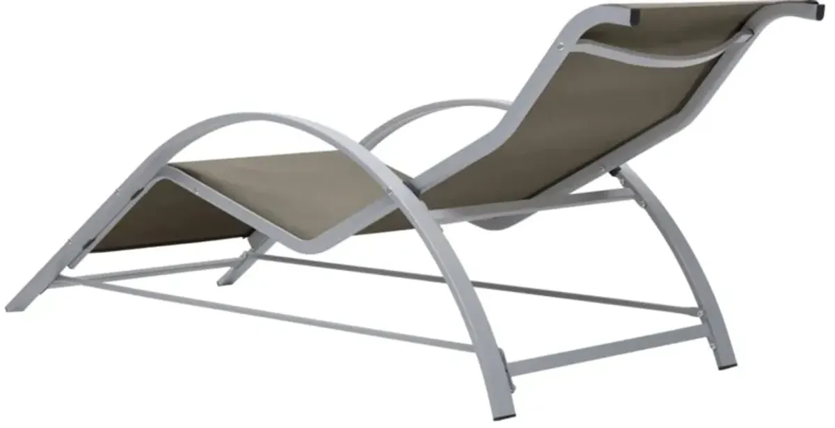 vidaXL Patio Sunlounger with Powder-Coated Aluminum Frame and Weather-Resistant Textilene, Comfortable and Durable, Taupe