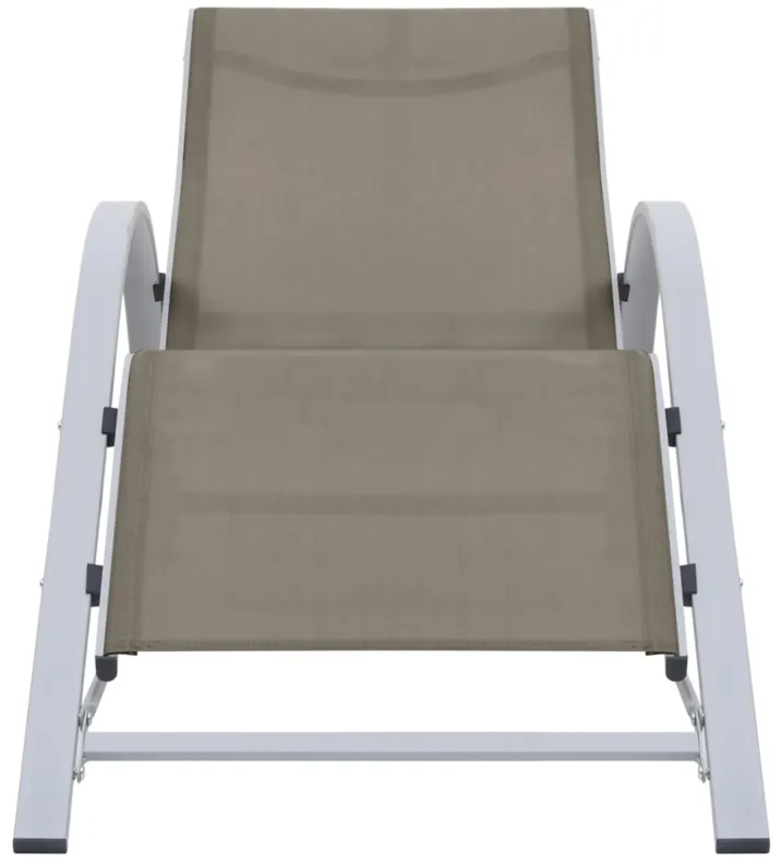 vidaXL Patio Sunlounger with Powder-Coated Aluminum Frame and Weather-Resistant Textilene, Comfortable and Durable, Taupe