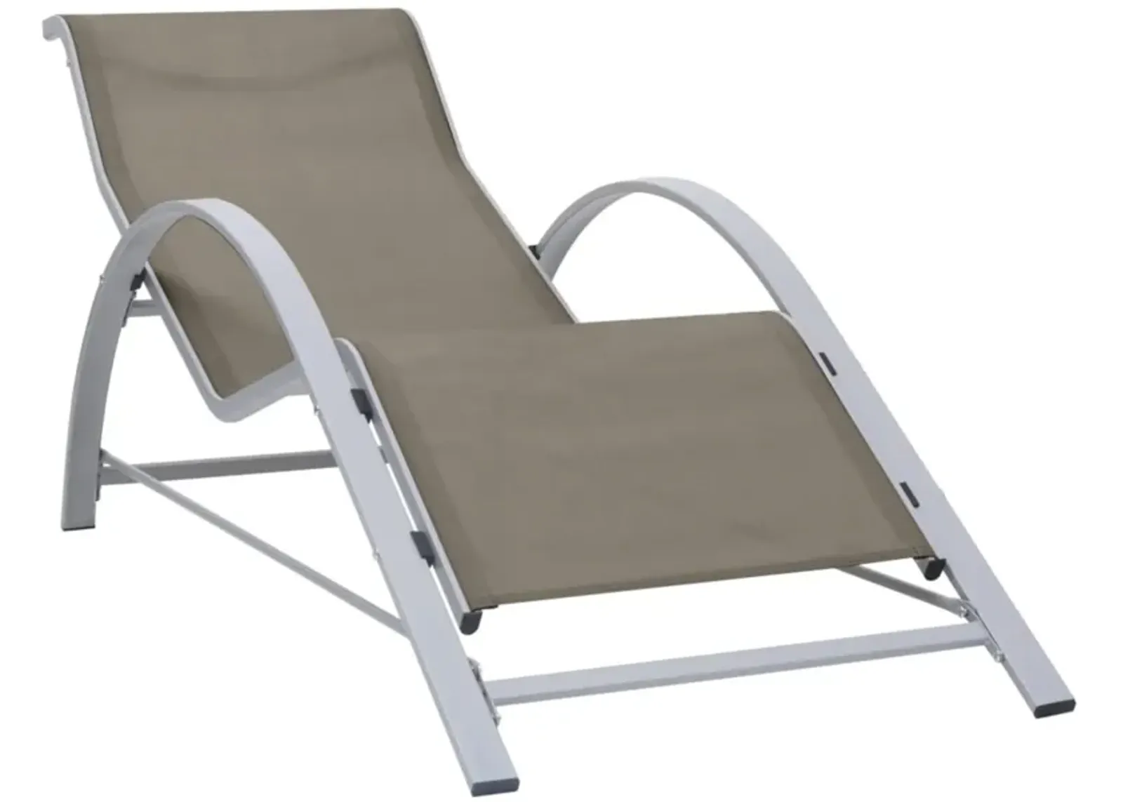 vidaXL Patio Sunlounger with Powder-Coated Aluminum Frame and Weather-Resistant Textilene, Comfortable and Durable, Taupe