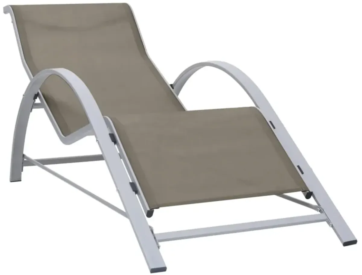 vidaXL Patio Sunlounger with Powder-Coated Aluminum Frame and Weather-Resistant Textilene, Comfortable and Durable, Taupe