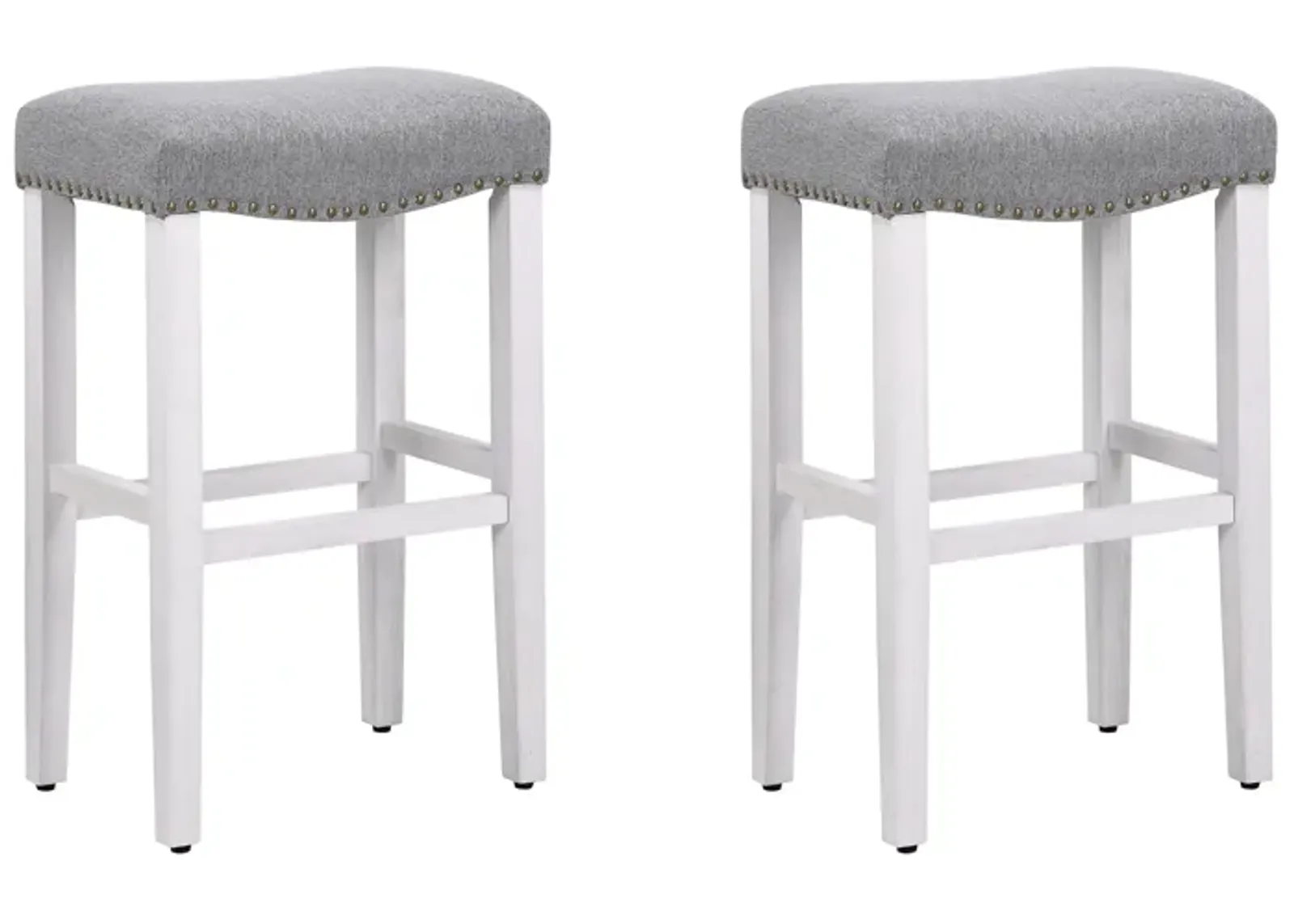 WestinTrends 29" Upholstered Saddle Seat Bar Stool (Set of 2)