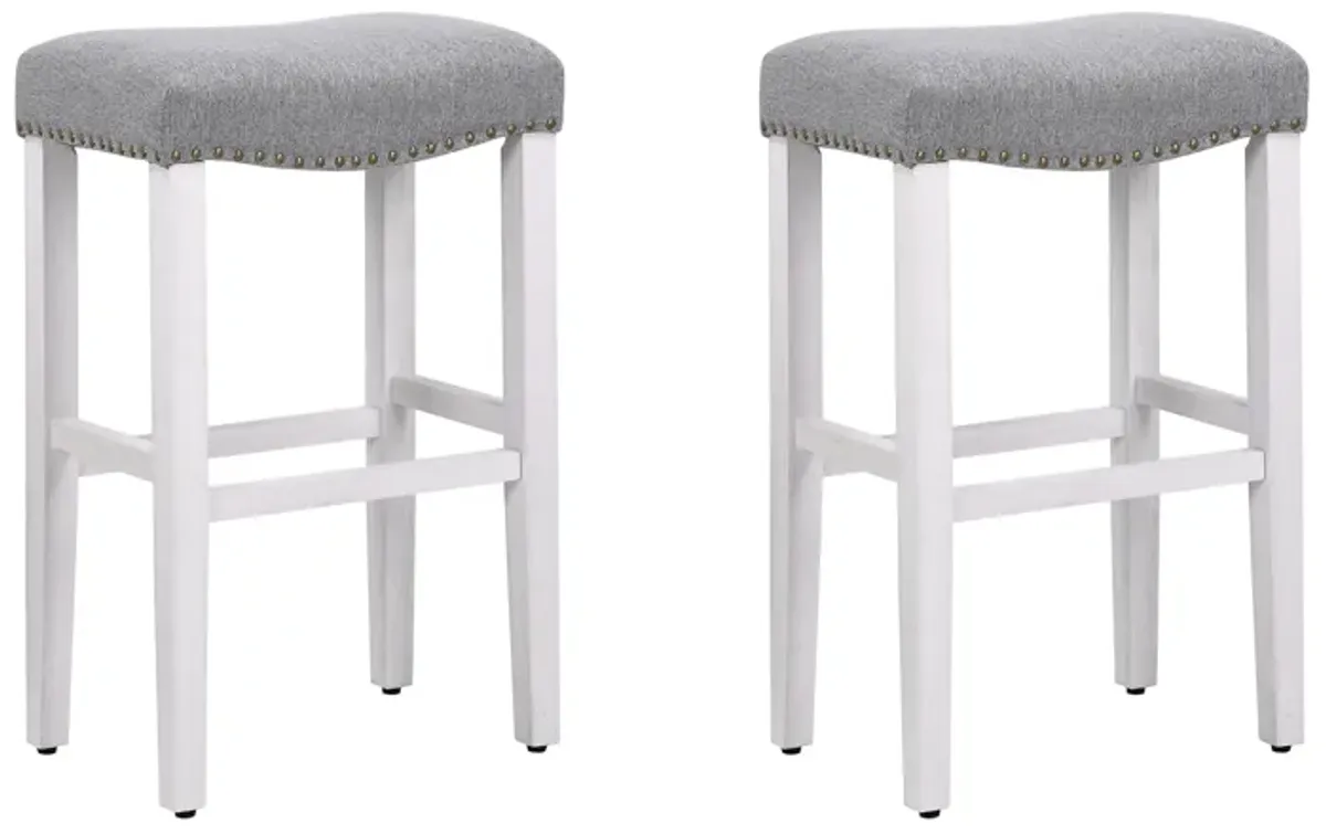 WestinTrends 29" Upholstered Saddle Seat Bar Stool (Set of 2)