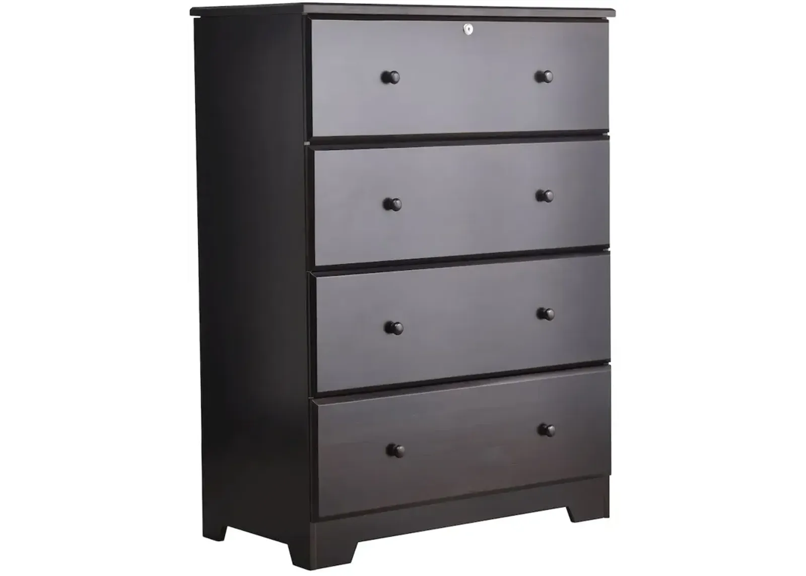 WPfurniture Isabela Collection Solid Pine Wood 4 Drawer Chest Dresser