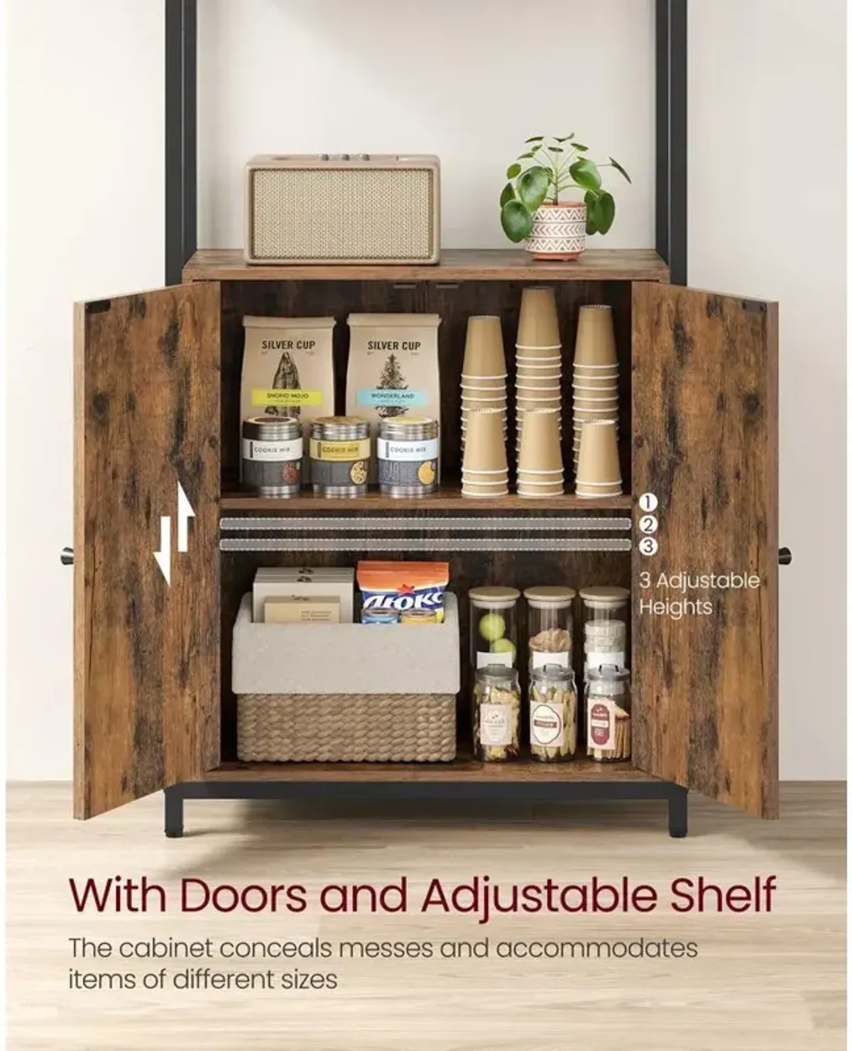 6-Tier Bookshelf with Door for Tall, Space-Saving Book and Storage Solutions