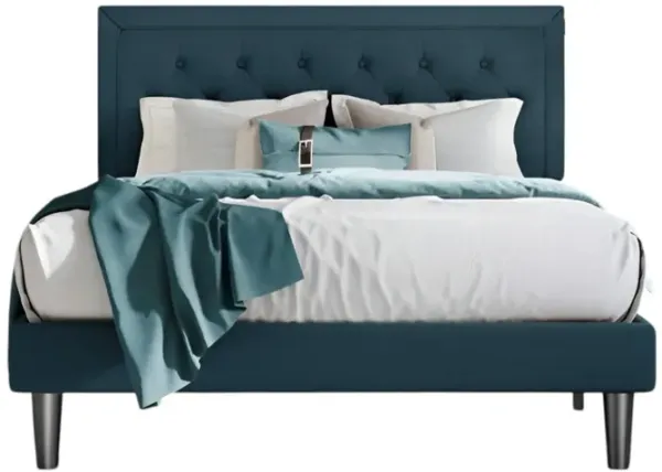 Platform Bed Frame with Adjustable Height and Upholstered Headboard – Elegant and Versatile