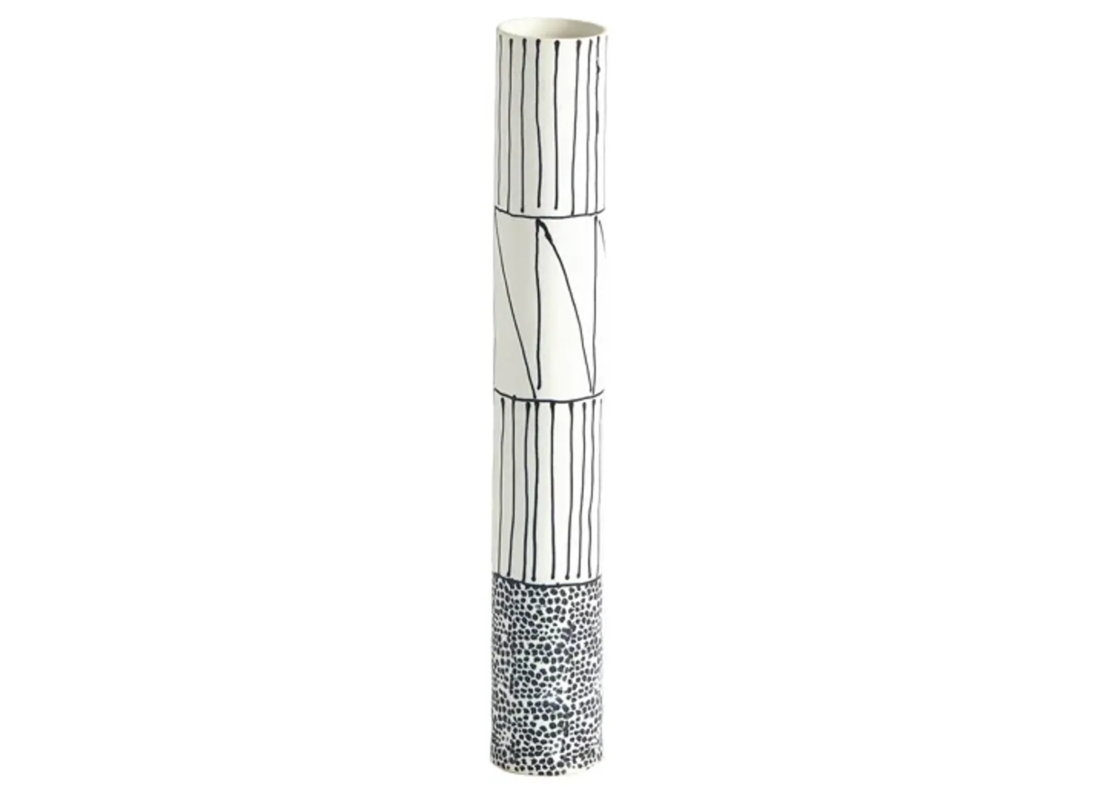 Tribal Stick Vase-White Small