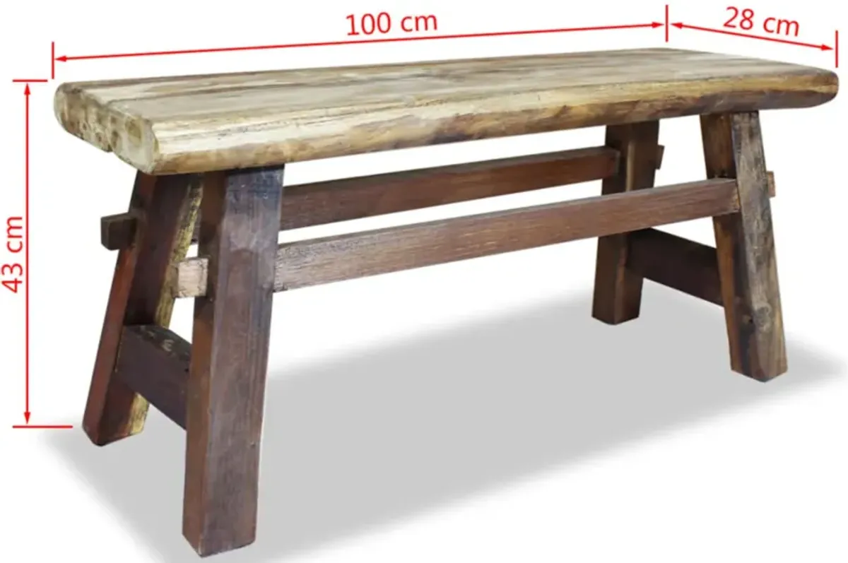 vidaXL Bench Solid Reclaimed Wood 39.4"x11"x16.9"