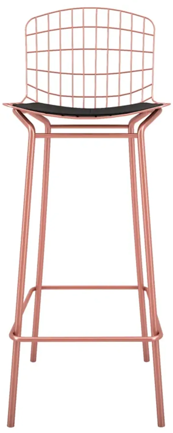 Madeline Pink and Black Bar Stools (Set of 3)