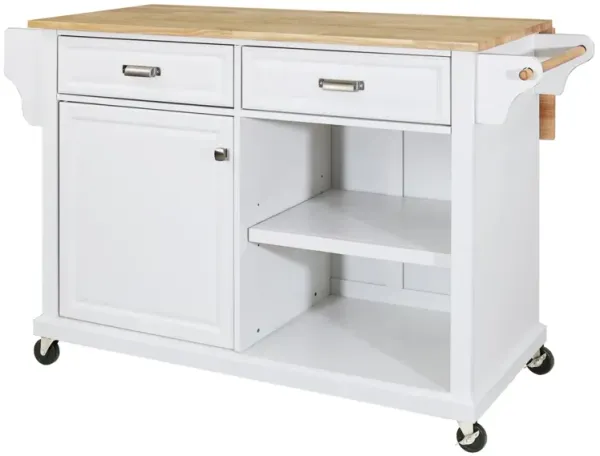 Streamdale Cambridge Natural Wood Top Kitchen Island With Storage