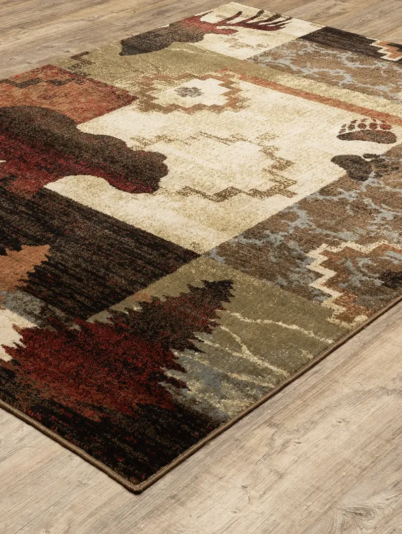 Woodlands 6'7" x 9'2" Brown Rug