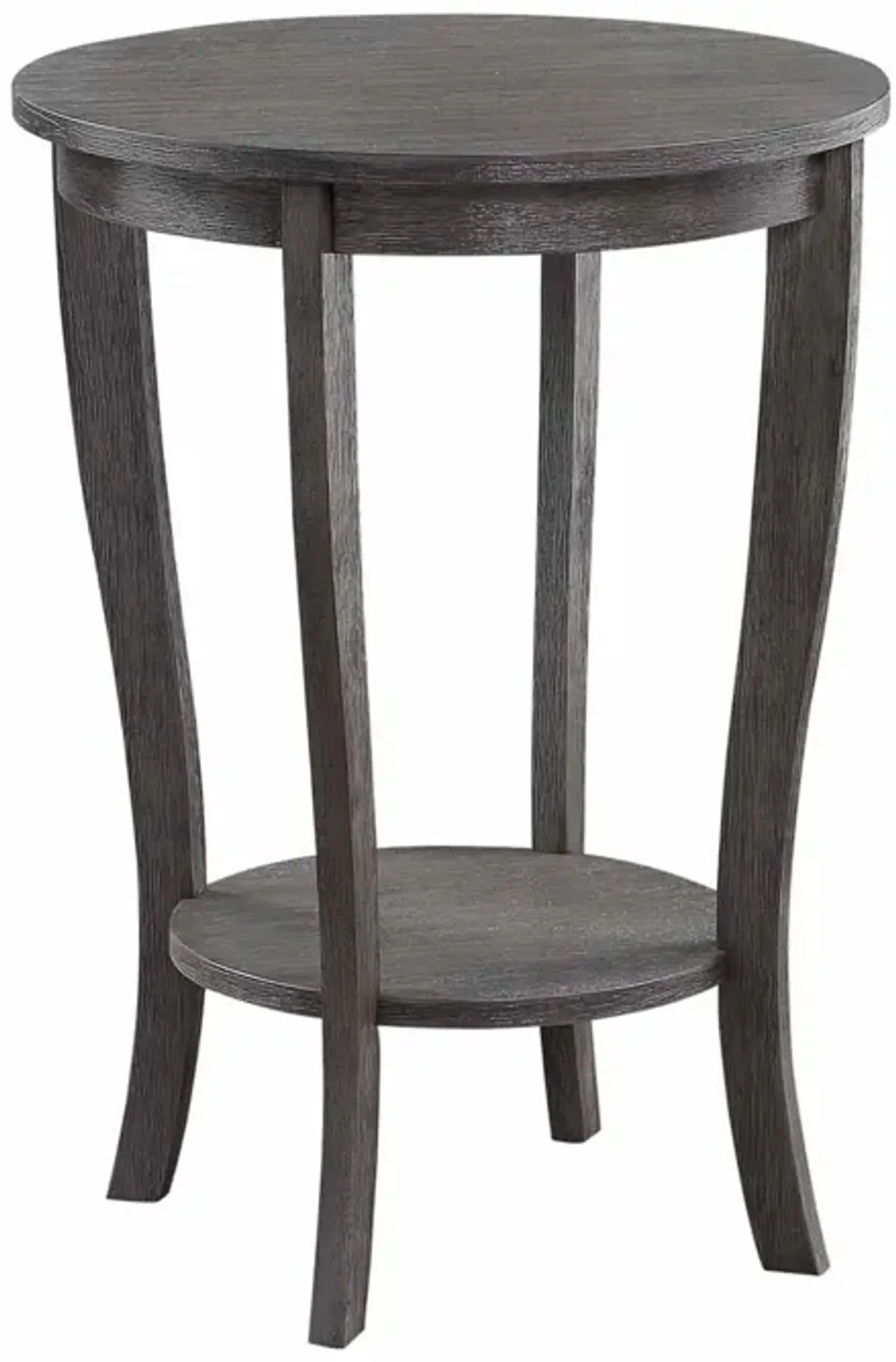 Convenience Concepts American Heritage Round End Table, Dark Gray Wirebrush