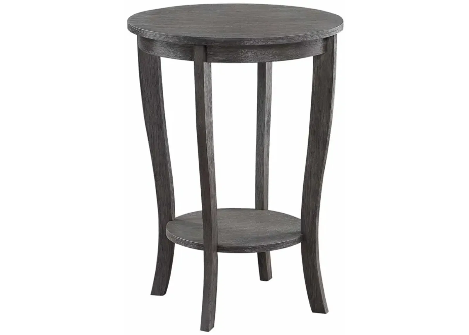 Convenience Concepts American Heritage Round End Table, Dark Gray Wirebrush