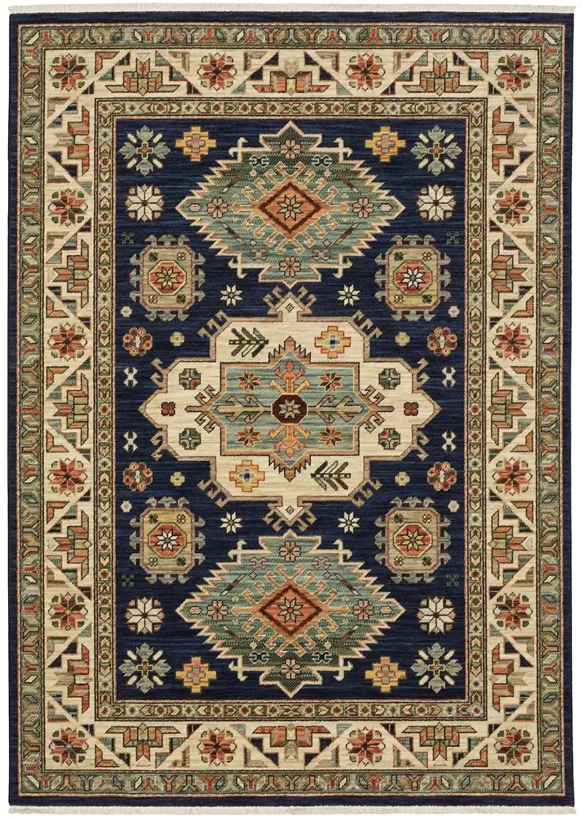 Lilihan 6'7" x 9'6" Navy Rug