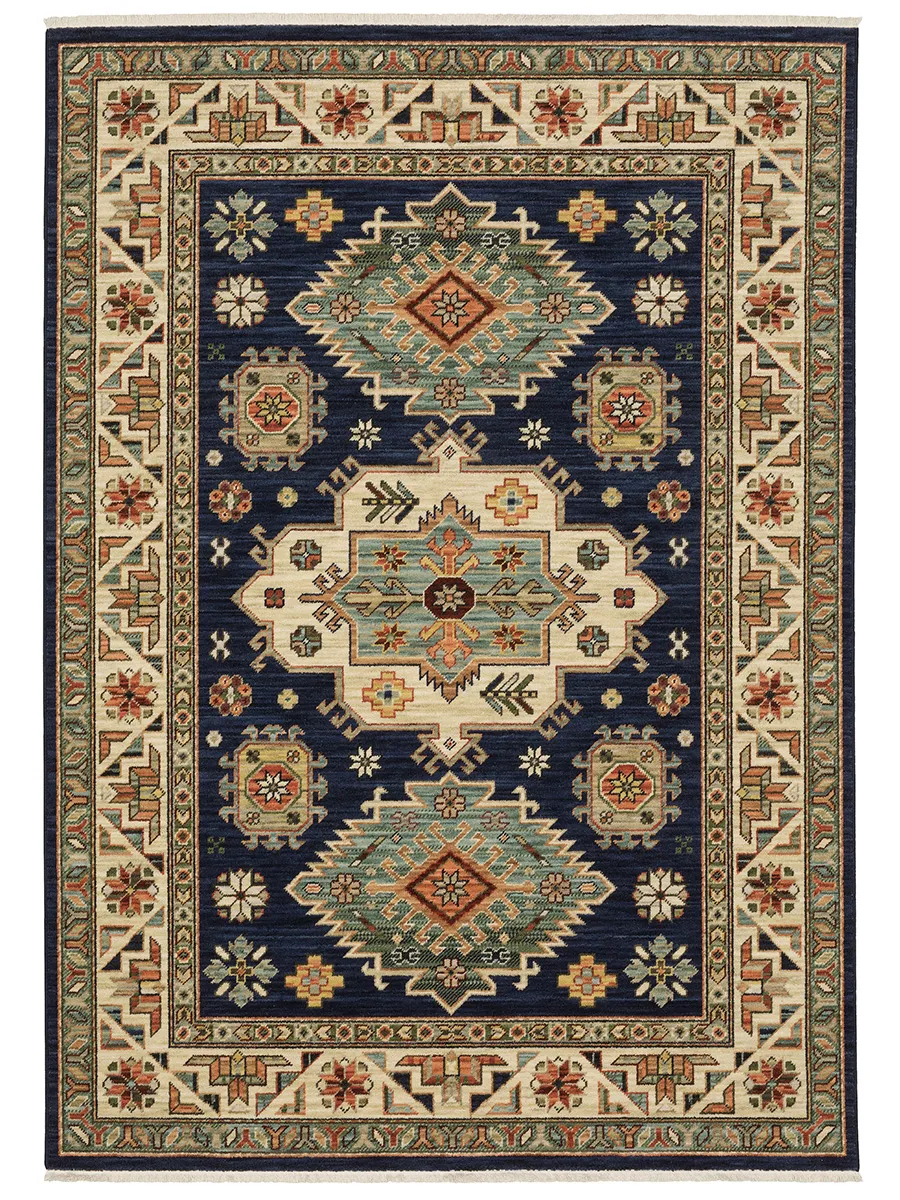 Lilihan 6'7" x 9'6" Navy Rug