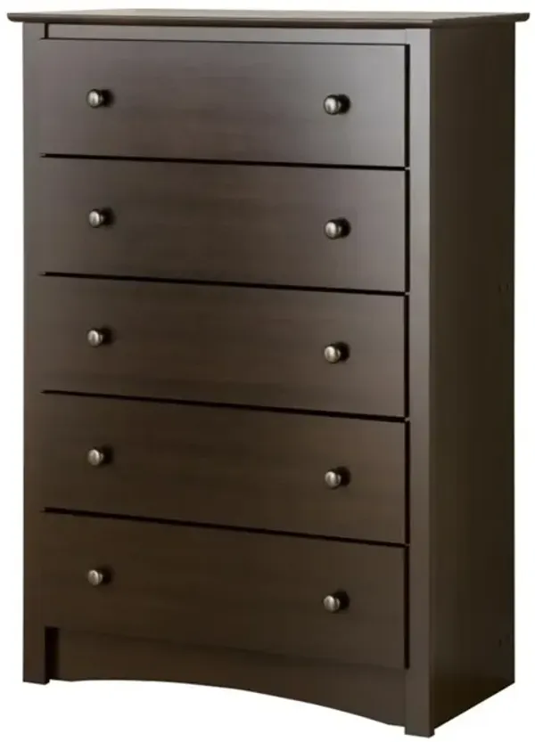 Prepac Espresso Fremont 5 Drawer Chest