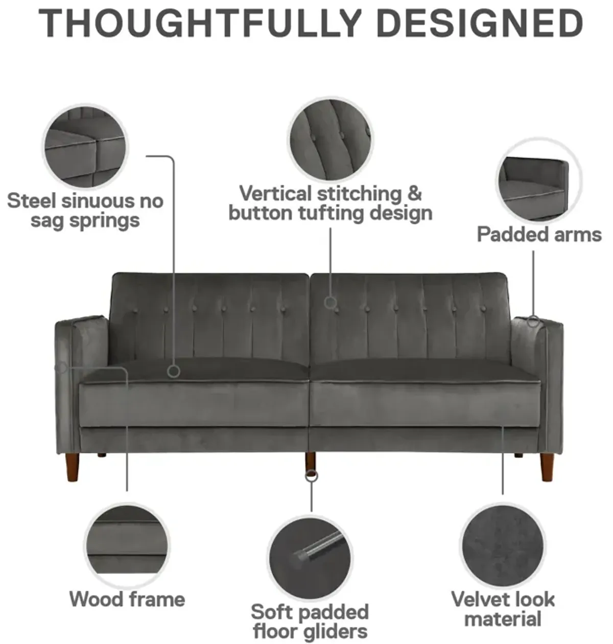 Levi Tufted Transitional Futon