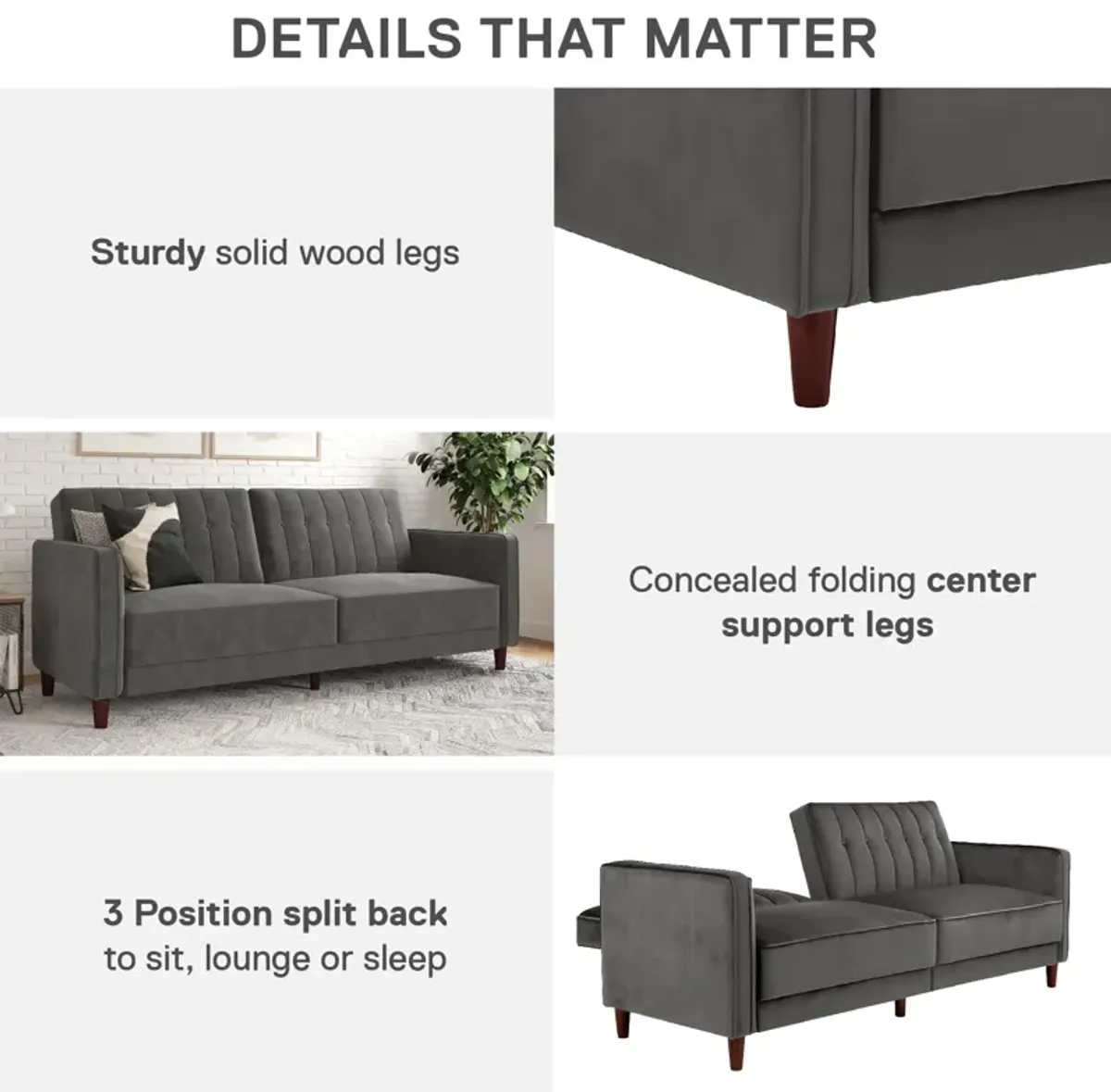 Levi Tufted Transitional Futon