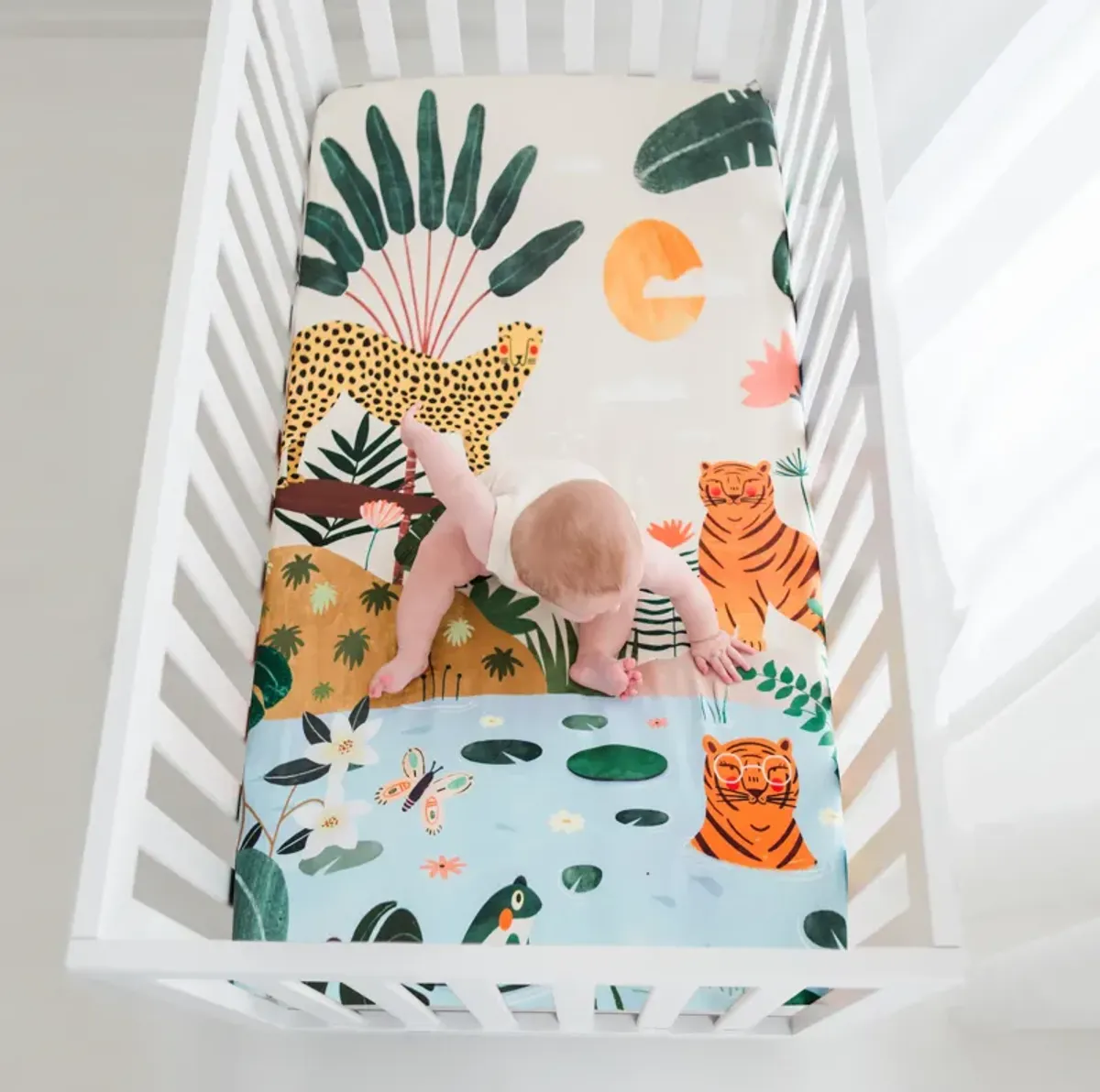 In the Jungle 100% Cotton Fitted Crib Sheet